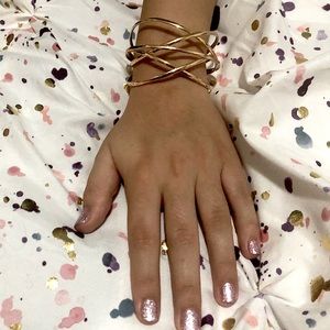 NEW ✨Metallic Braided Wide Cuff Bracelet